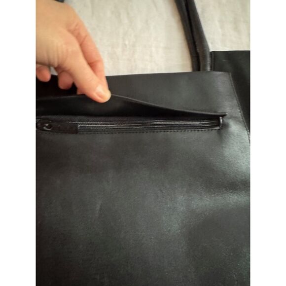 TUMI Black Travel Laptop Leather Canvas Back - Picture 3 of 11